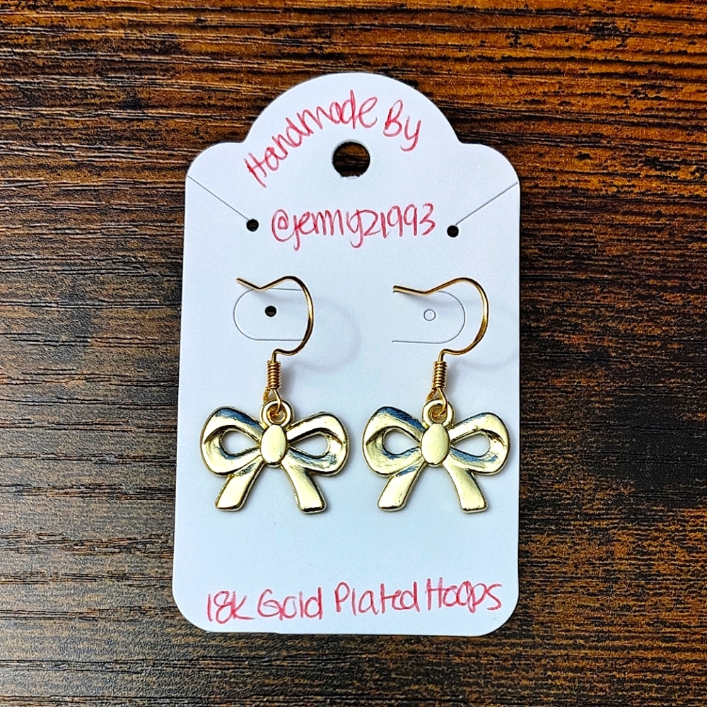 NEW! Jenny’s Handmade Gold Bow Earrings - 18k Gold Plated Hoops